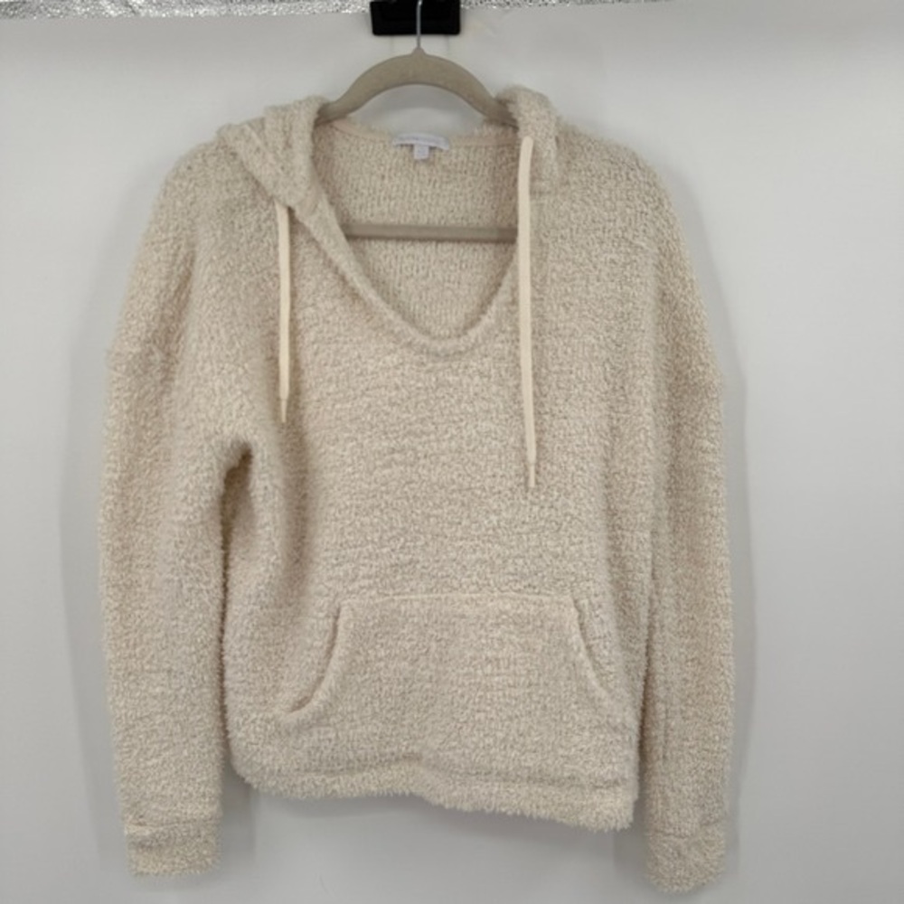 Cozy Cream Plush Hoodie Sweater - Picture 1 of 4